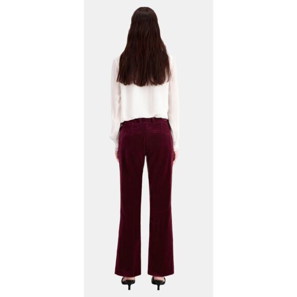 THE KOOPLES Burgundy Velvet Suit Trousers - Size 35 French/US 0 - Picture 2 of 5